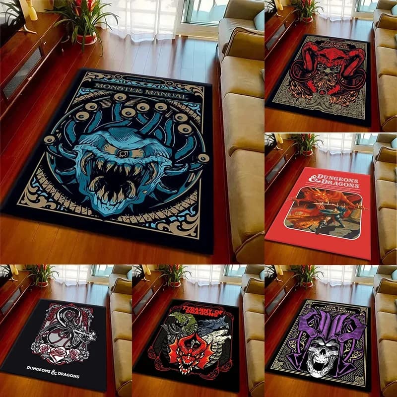 Copri Drago e Dungeon Tappeto stampato Modello Dungeons Tappeto antiscivolo Tappeti per decorazioni per la camera da letto Tappetino per decorazioni per la camera da letto