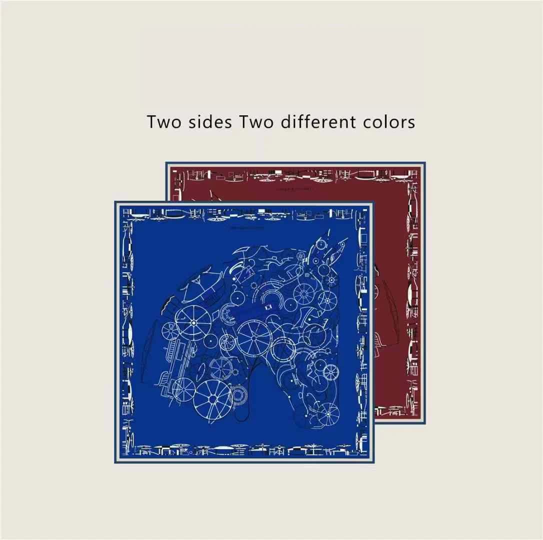 Sciarpa di Seta Twill di Lusso a Doppia Faccia 90cm, Sciarpe e Scialli Arrotolati Herms per Donne, Decorazione per Borse e Cinture, Regalo di Natale per Signore