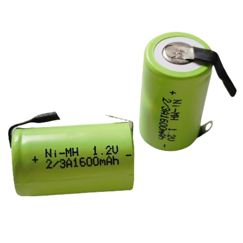 Ni-mh 1.2v 2/3A rechargeable nimh brush spare battery 2/3a 1600mAh for Braun Oral-B 28mm x 17mm