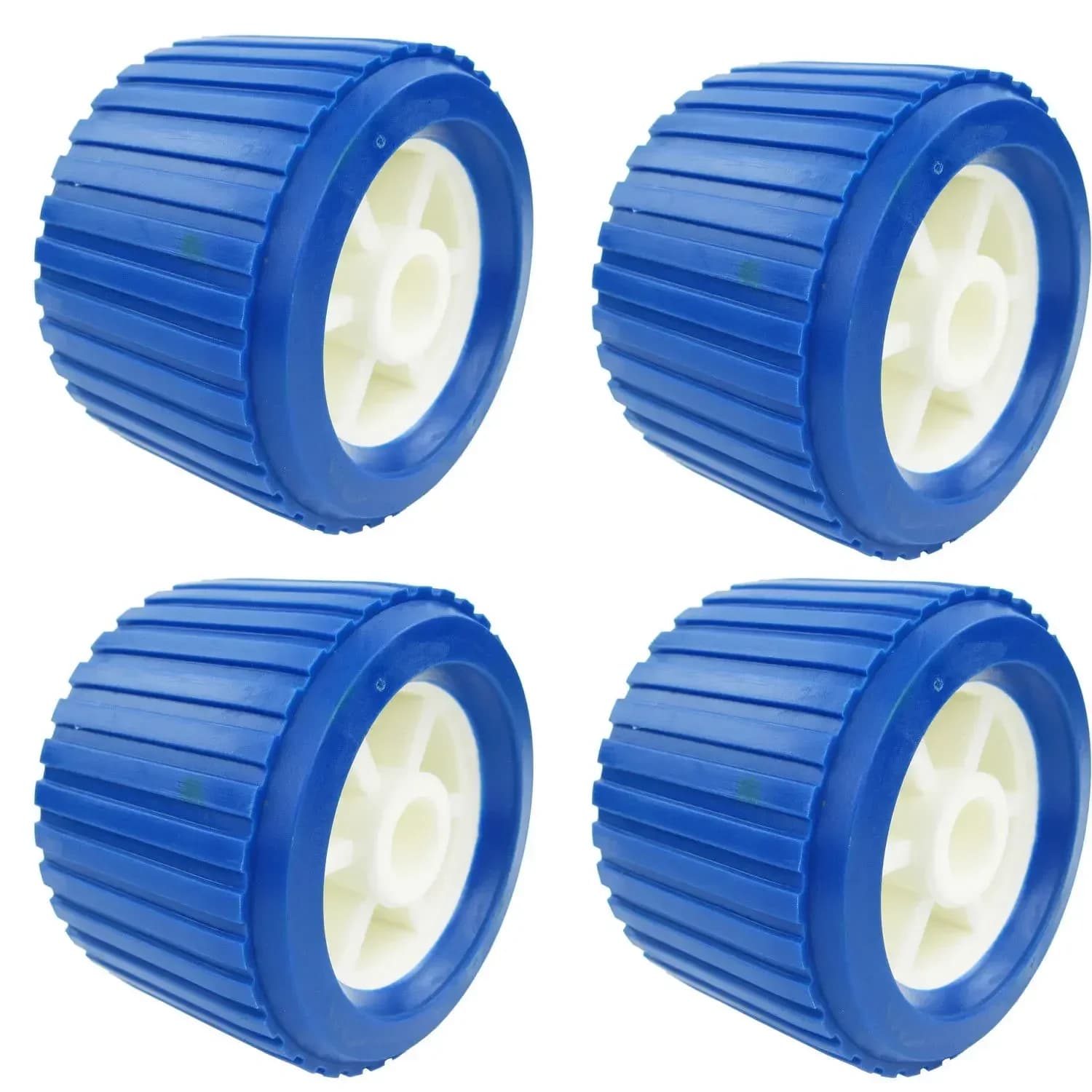 4 Parts Corrugated Rollers for Trailer Boat in Poli EVA Marino 110x75x19mm