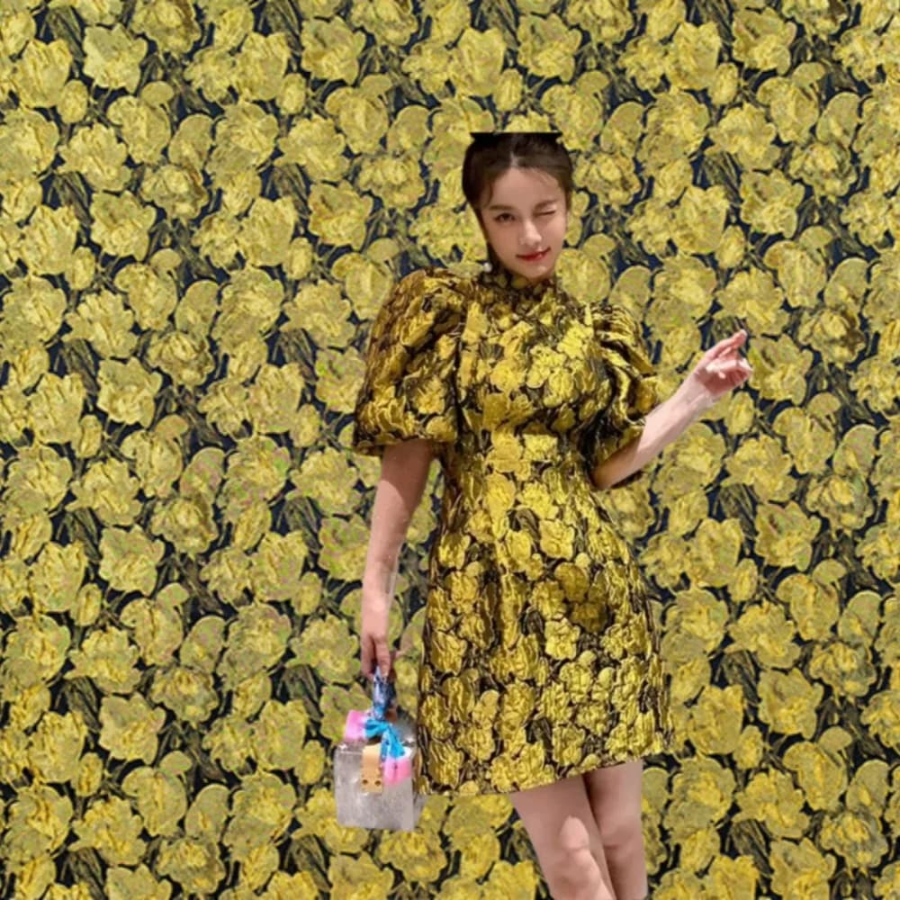 Jacquard Brocade Fabric Three-dimensional Golden Flower Stiff Material Dress Windbreaker Precision Fabrics Diy Sewing Cloth