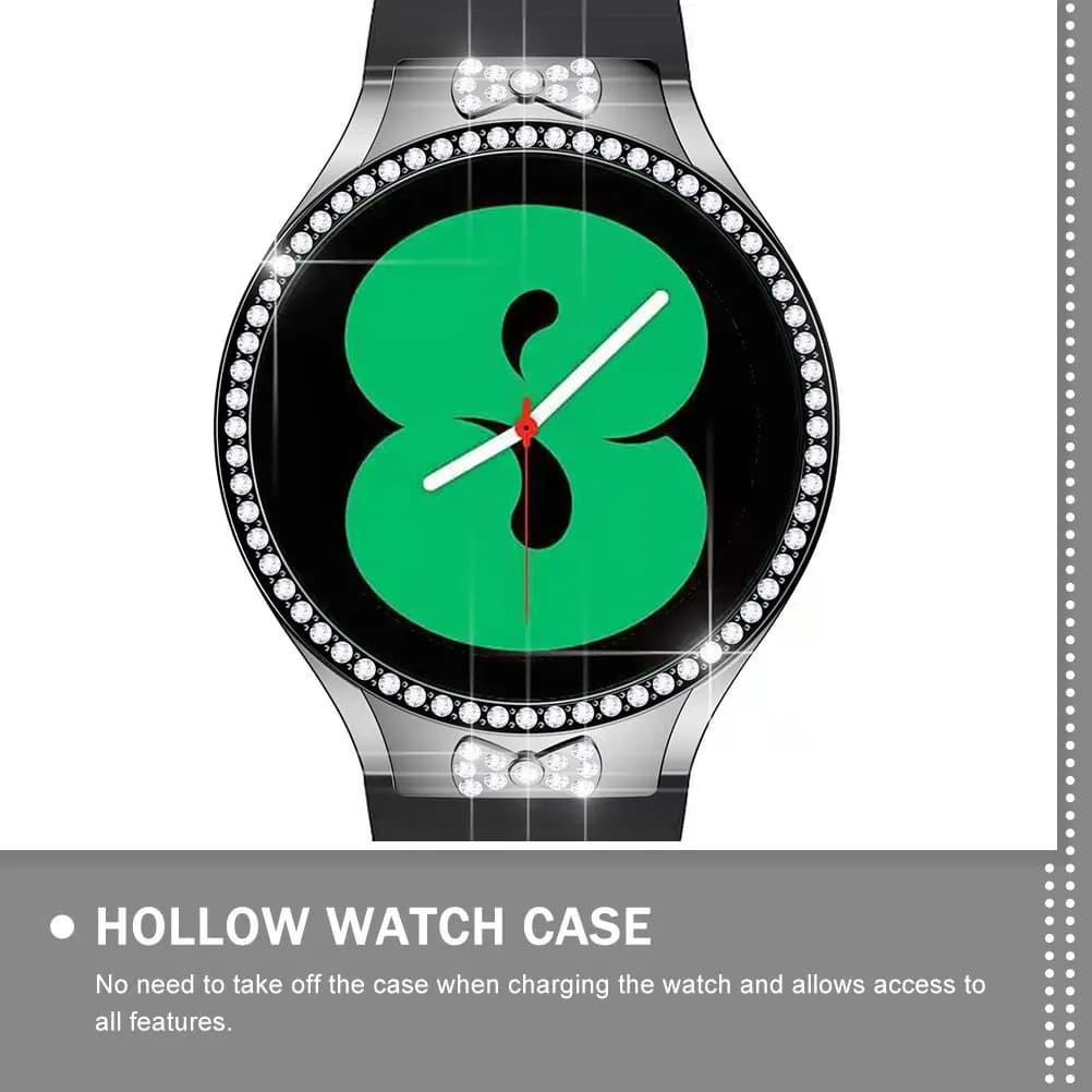 Shiny Glitter Watch Case for Hollow Protector Crystal Decor Cover Full Button Access Smartwatch Shell