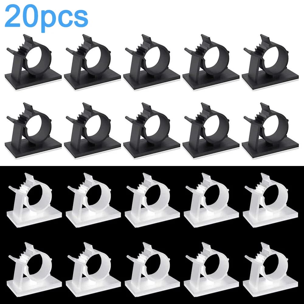 20 pezzi autoadesivi per fascette per cavi, clip per cavi, organizer per cavi, gestione dei morsetti per cavo del computer, cavo per cellulare, cuffie per auto