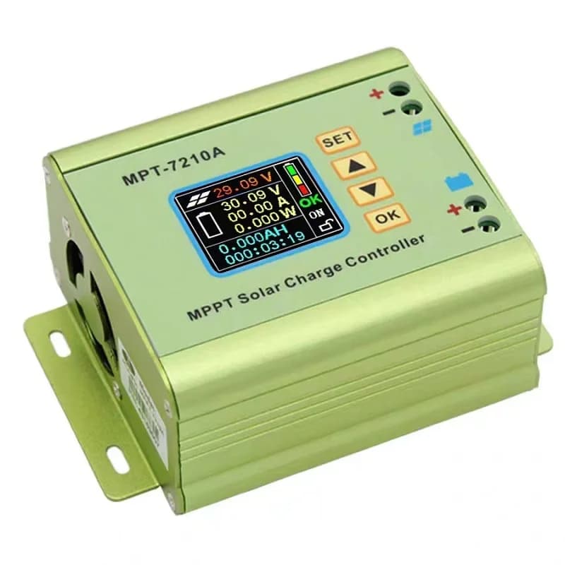 MPT-7210A Solar Panel Controller LCD Display Lithium Battery 24V 36V 48V 60V 72V Boost 0-10A MPPT DC-DC Mode Output Power 600W