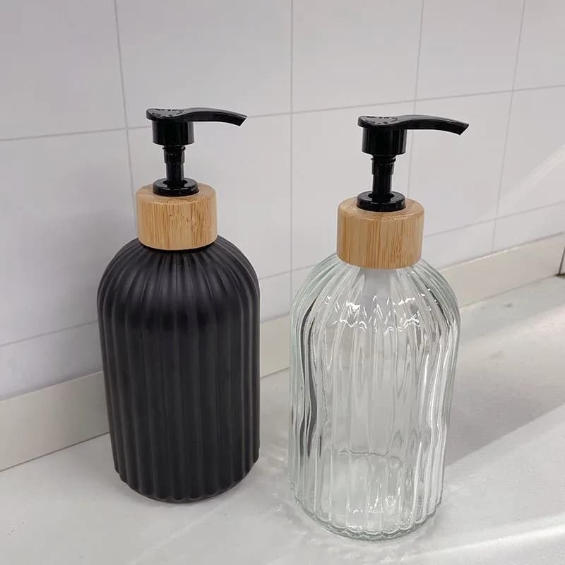 High Grade European Style Glass Press Style Lotion Shampoo Bottle Portable Bathroom Soap Dispenser Bottle Home Glass BottleZJ100