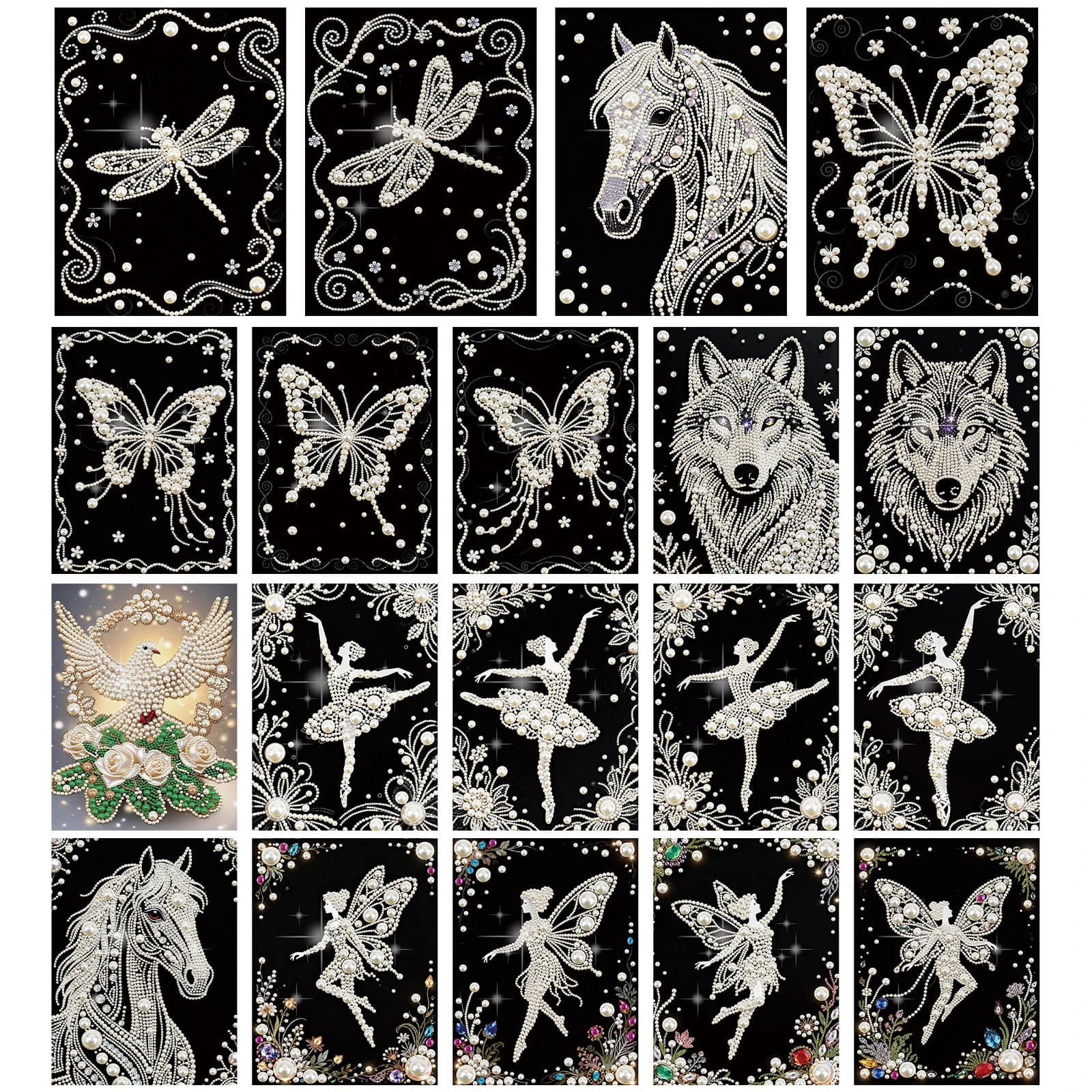 Fa-da-Te Artistic Kits for Painting with Adult Pearls, Home Decoration, Paintings with Pearls and Gems, Art and Crafts 30x40cm Without Frame