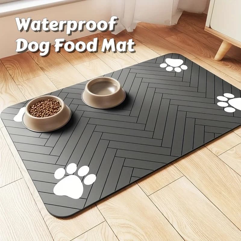 Tappetino impermeabile per cibo per cani – Vassoio per alimentazione antiscivolo per carichi pesanti con dimensioni S/M per mangiatoie disordinate, tappetino da pranzo assorbente durevole