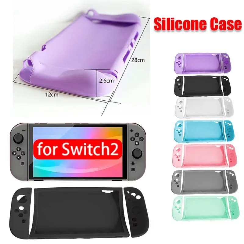 YUXI Custodia protettiva in silicone staccabile per Switch 2 Custodia protettiva con maniglia per Switch2 Accessori di gioco antiscivolo 1PC