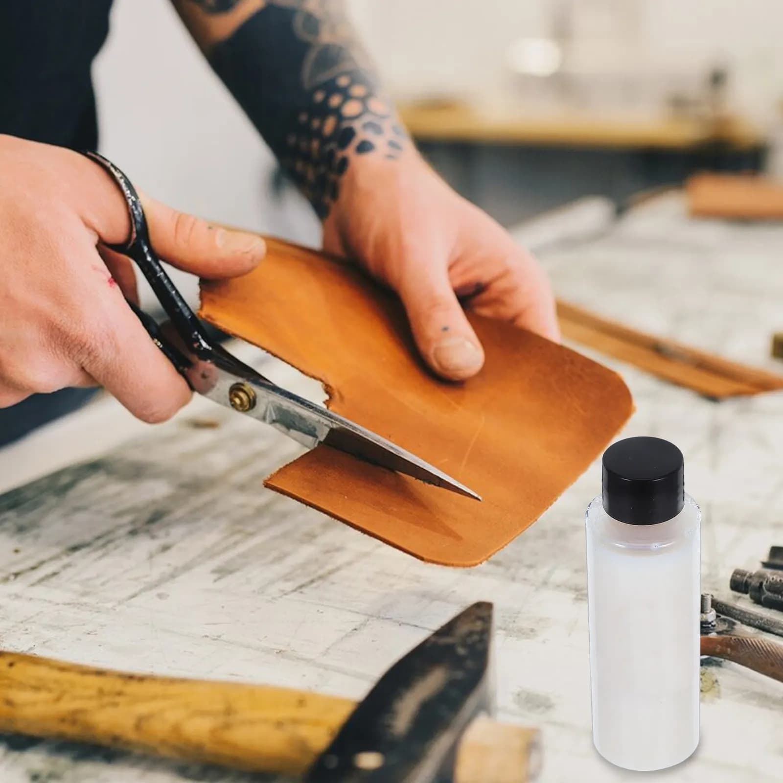 Liquido Indurente per Sigillatura Bordi 100ml, Colla Indurente per Riparazioni Artigianali, per Scarpe, Borse, Tappezzeria, Finitura Durevole