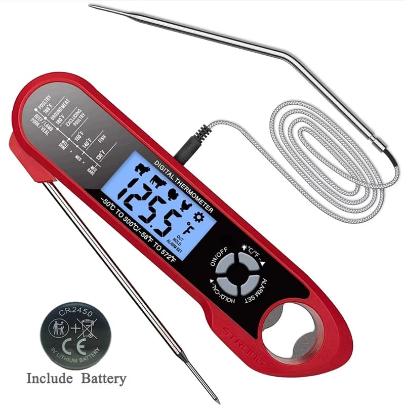 Dual-Probe Meat Thermometer Digital Kitchen Cooking Food Milk Thermometer For Meat Foldable BBQ TP300 Temperature Gauge Tools