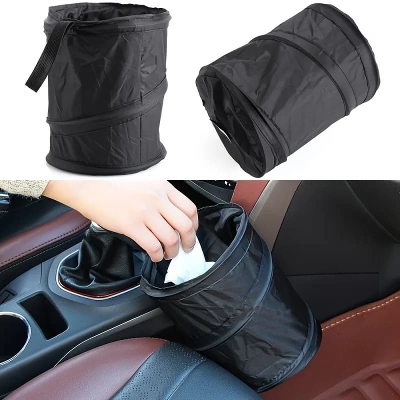2 Pezzi Cestino Portatile per Auto, Contenitore Pieghevole Pop-up Impermeabile per Rifiuti, Accessorio Interno per Auto