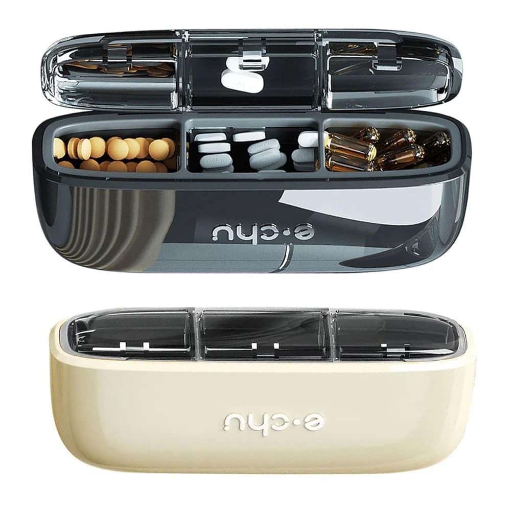 1 pcs small 3 compartment pill holder, pill holder for medicines for container for daily portable medicines