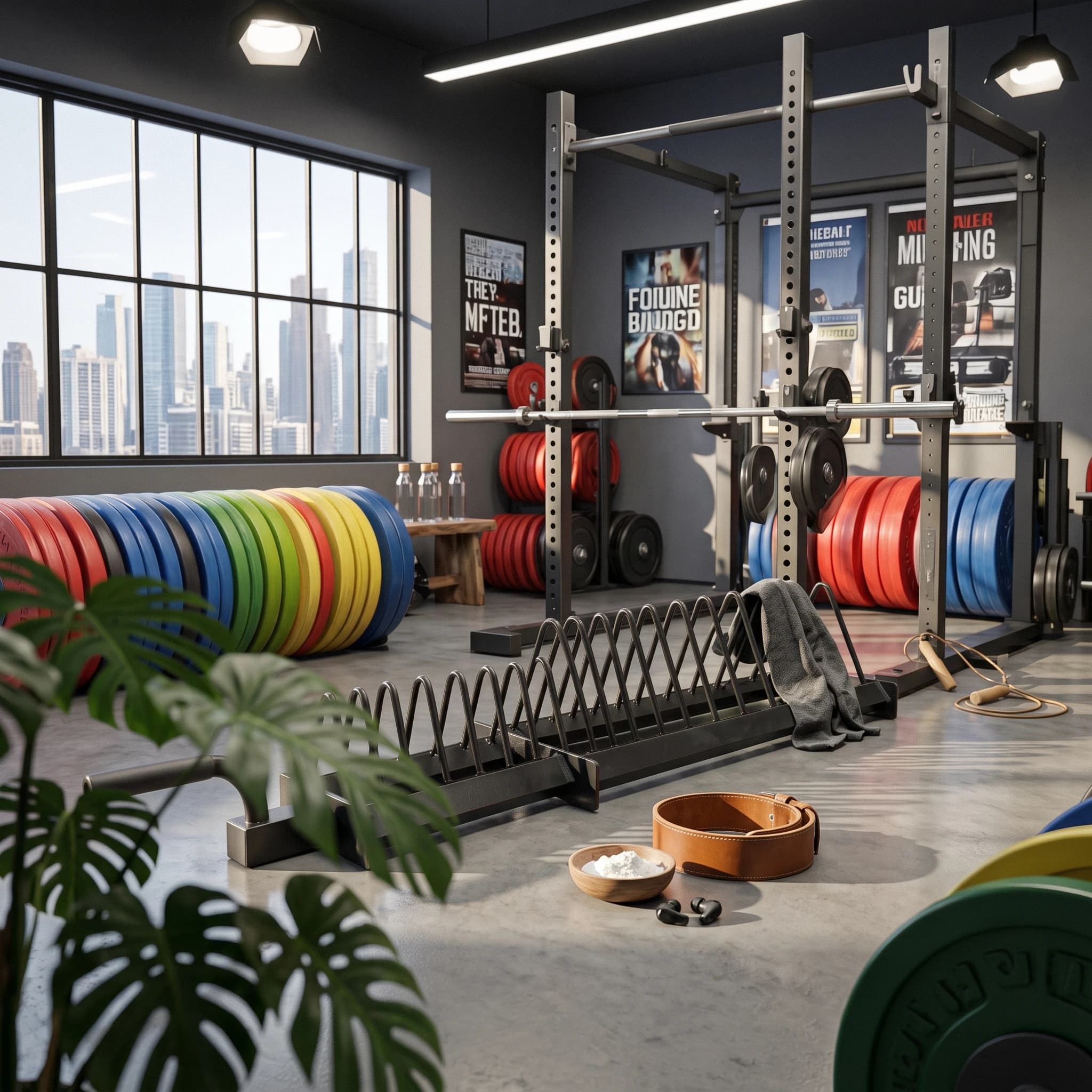 Weight Plate Rack with Wheels Mobile Weight Plate Rack Organized Low-Height for Athletes