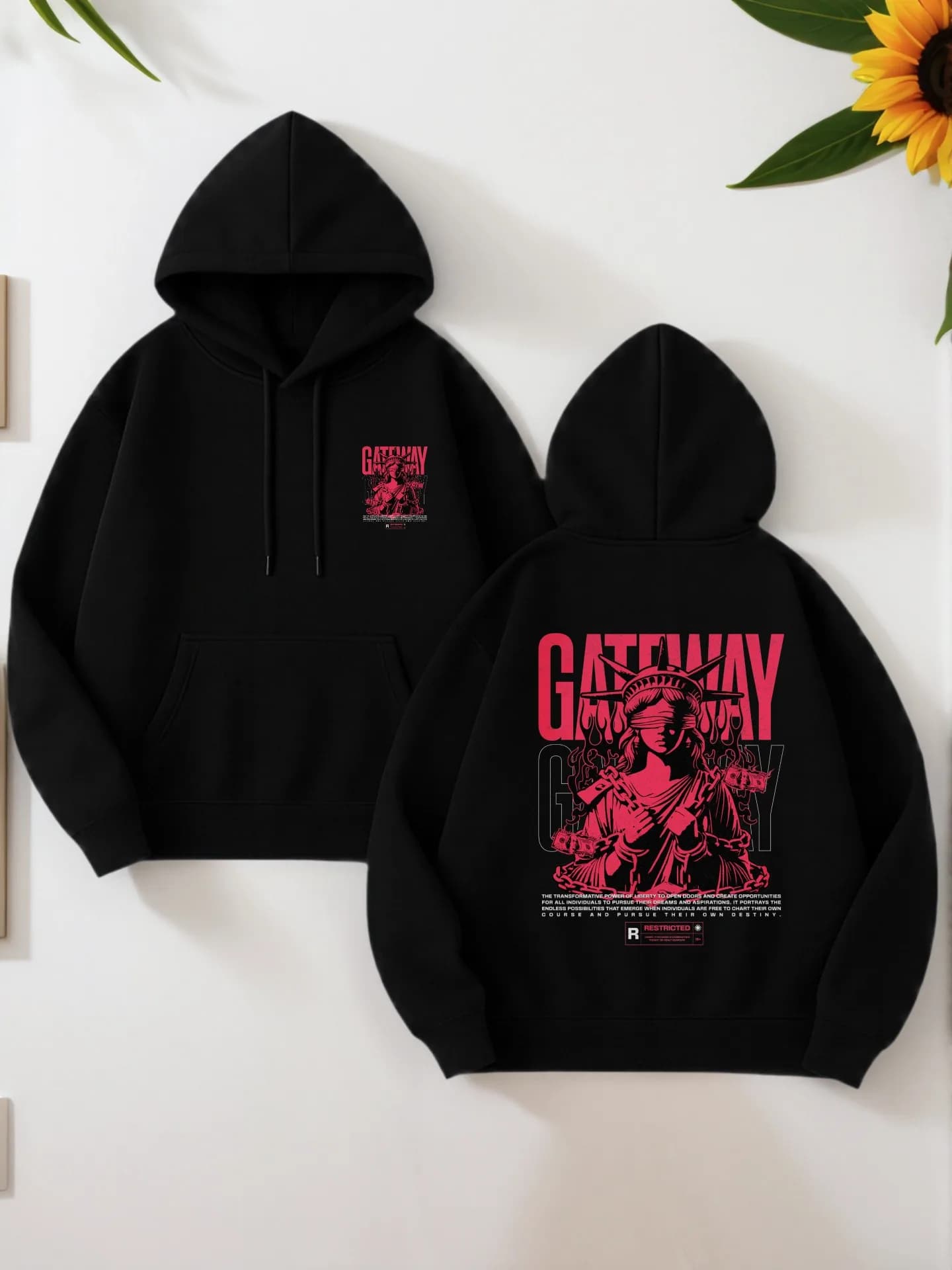 Felpa con cappuccio grafica da uomo, tarocchi - stampa di carte, stile casual, tessuto morbido, da indossare tutti i giorni, per giovani uomini