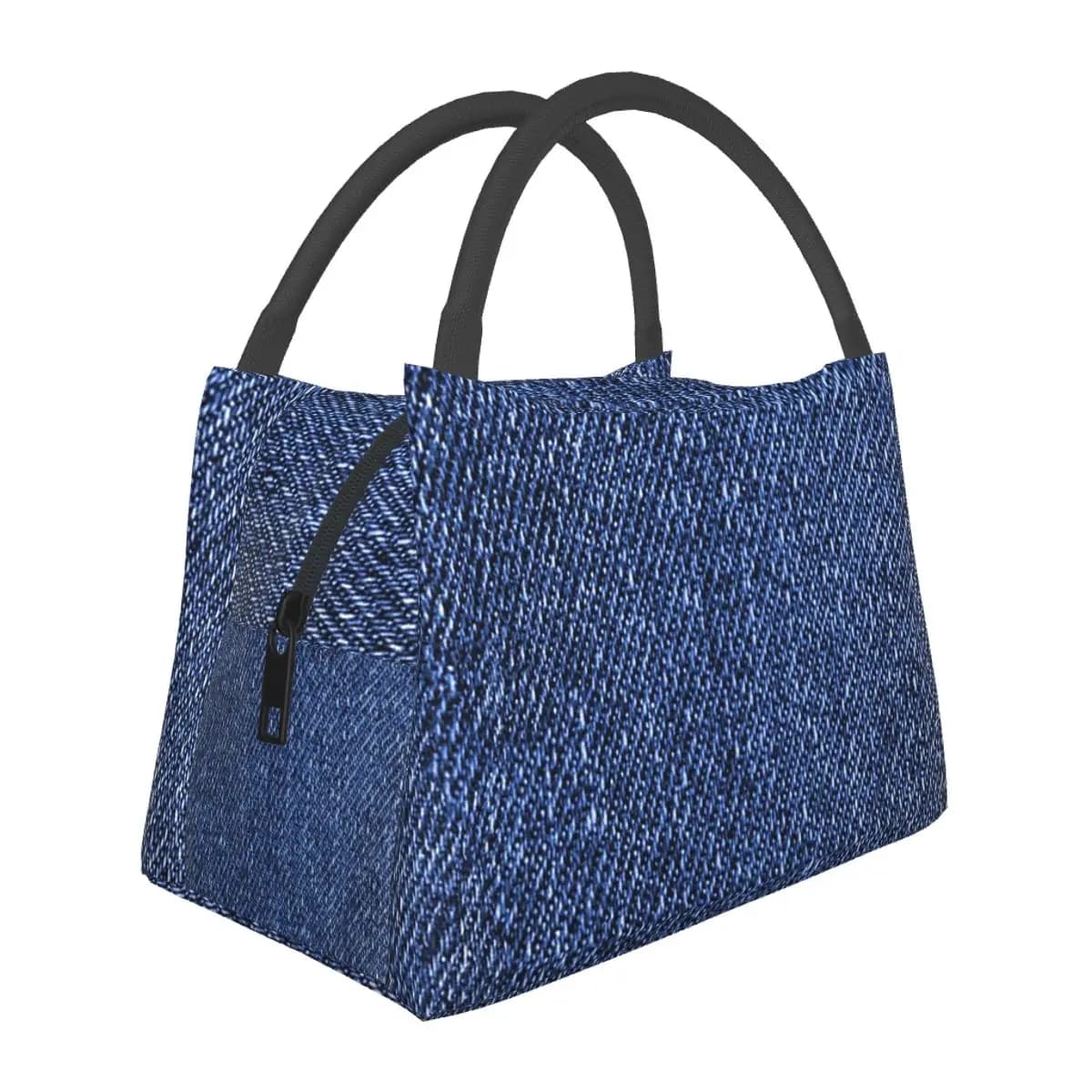 Denim Classic Navy Blue Insulated Lunch Bag for School Bento Storage Food Boxes Portable Container Cooler Thermal Lunch Box Tote