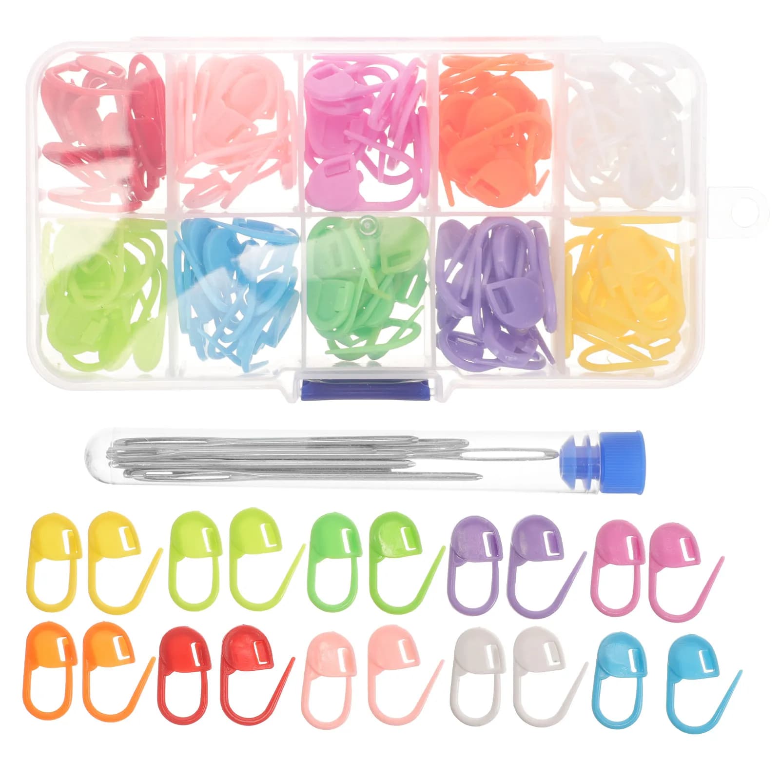 Set di 1 anello segnapunti in plastica colorata per lavoro a maglia e uncinetto, clip riutilizzabili per aghi, anelli per punti fai da te per amanti dell'uncinetto