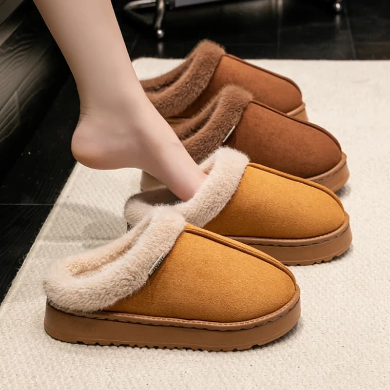 Pantofole soffici da donna per l'autunno inverno Scarpe da casa unisex calde antiscivolo con suola spessa in EVA per interni