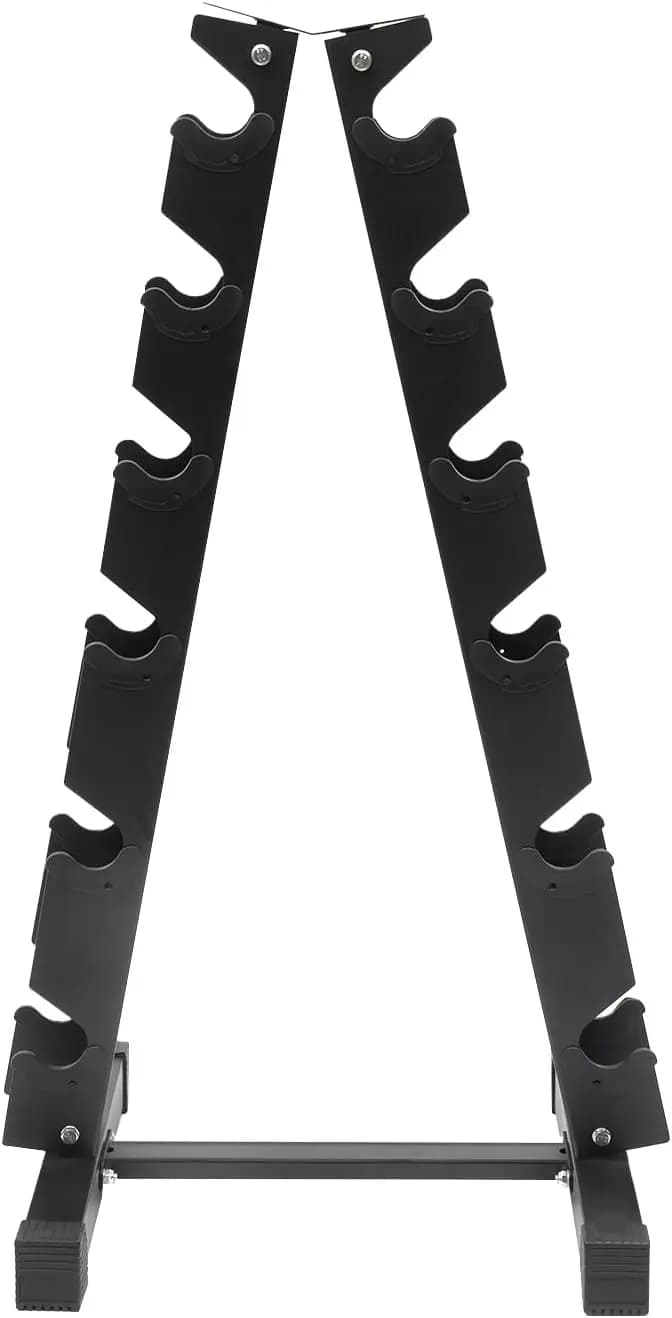 Solo supporto per rack per manubri, telaio per pesi con manubri con telaio ad A, staffa per pesi per manubri a 6 livelli, salvaspazio compatto per palestra domestica, carico di 660 libbre-B