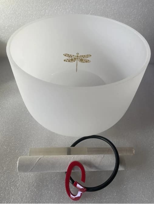 New factory special supply 10" frosted crystal singing bowl with 432hz perfect G note Throat chakra for Yoga meditation