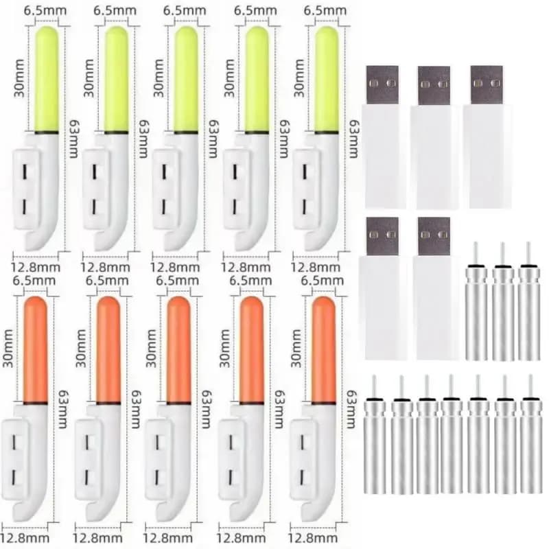 10 pz/lotto bastone luminoso elettronico con Clip a batteria su canna da pesca lampada incandescente CR322 / CR425 batteria attrezzatura da pesca notturna A578