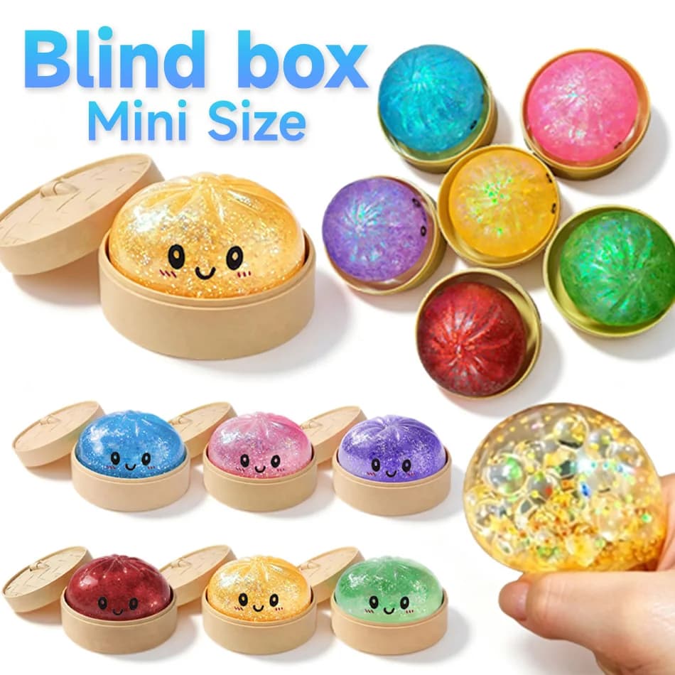 6 Pezzi Mini Palline Antistress a Forma di Raviolo, Giocattolo Sensoriale Fidget, Simulazione Cibo con Piccolo Vaporino, Palline Spremibili a Forma di Pasta, Giocattolo Antistress per le Mani