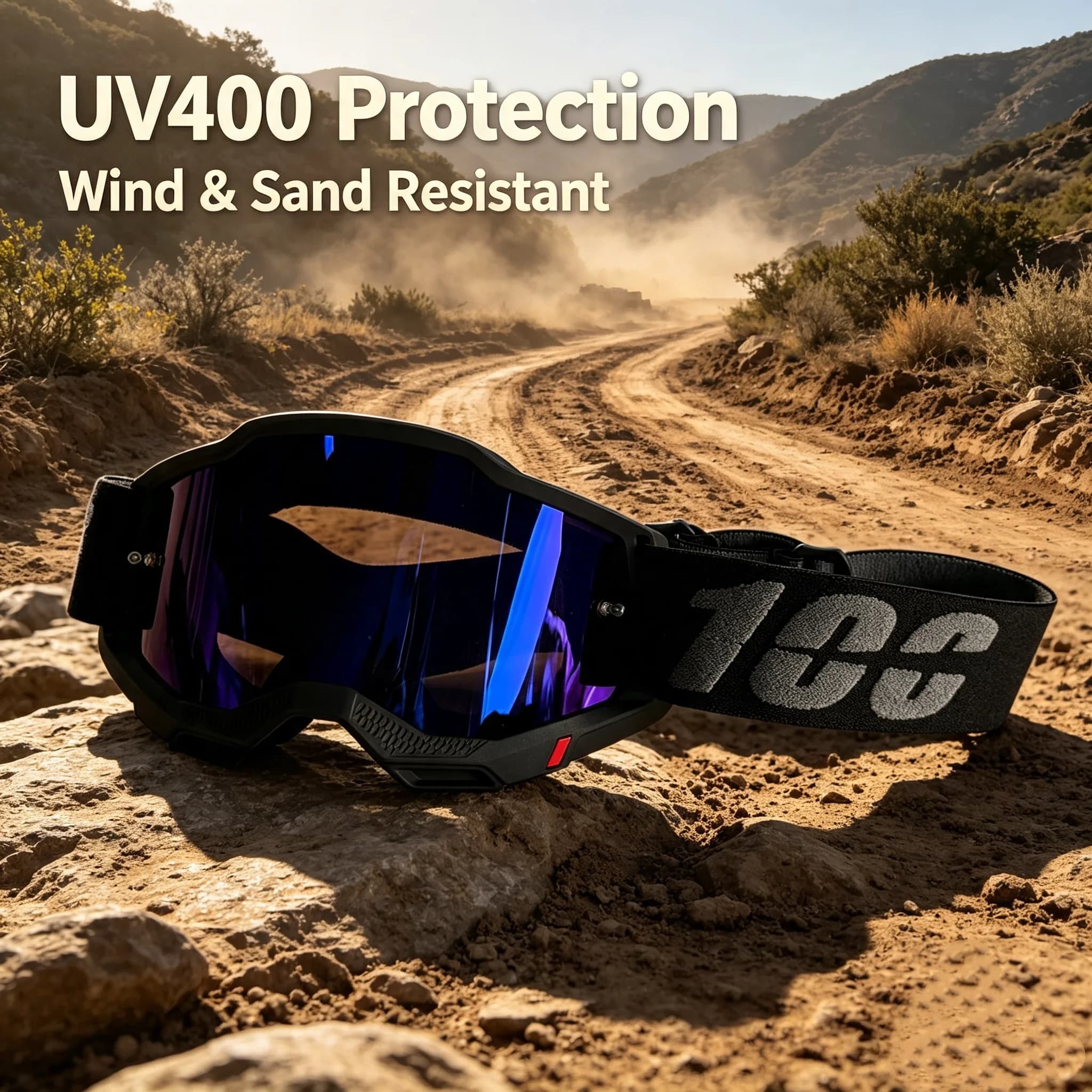 Dustproof Anti-Wind Motocross Goggles, Off-Road Rally Ski Outdoor Riding Windproof Eyewear Full Sports Protective Glasses