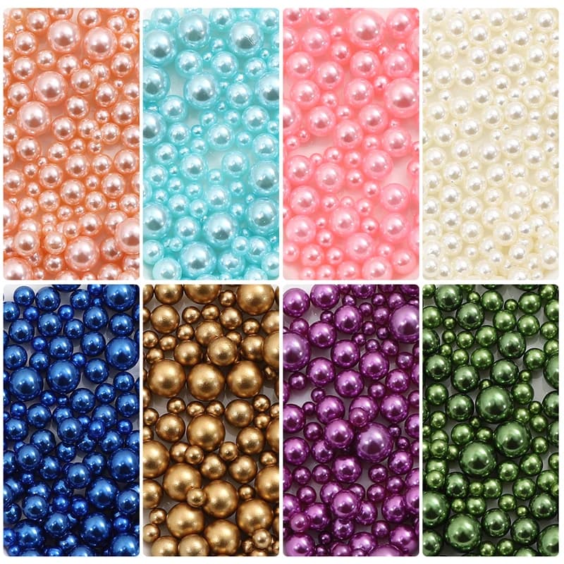 10g Mix Casuale 3-10mm Senza Foro ABS Perla Per Riempitivo Vaso Pennello Per Trucco Per Gioielli FAI DA TE Che Fanno Decor