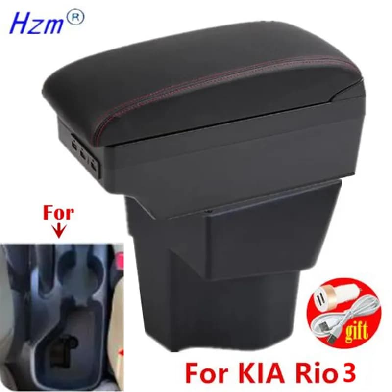 Per KIA Rio 3: Bracciolo con vano portaoggetti, USB e accessori interni per KIA K2 X-line Rio 3 (2011-2016) - Kit di retrofit