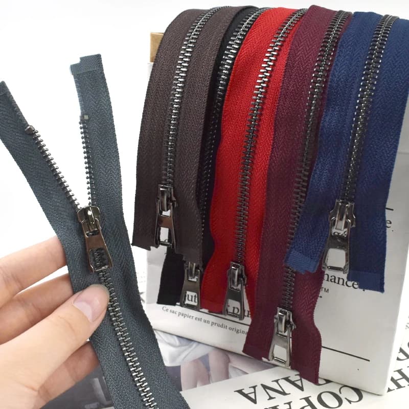 5# Sewing Metal Zipper 40-80cm 2/5Pcs Down Jacket Decorative Zippers Backpack Open-End Closure Zip DIY Clothes Repair Kits