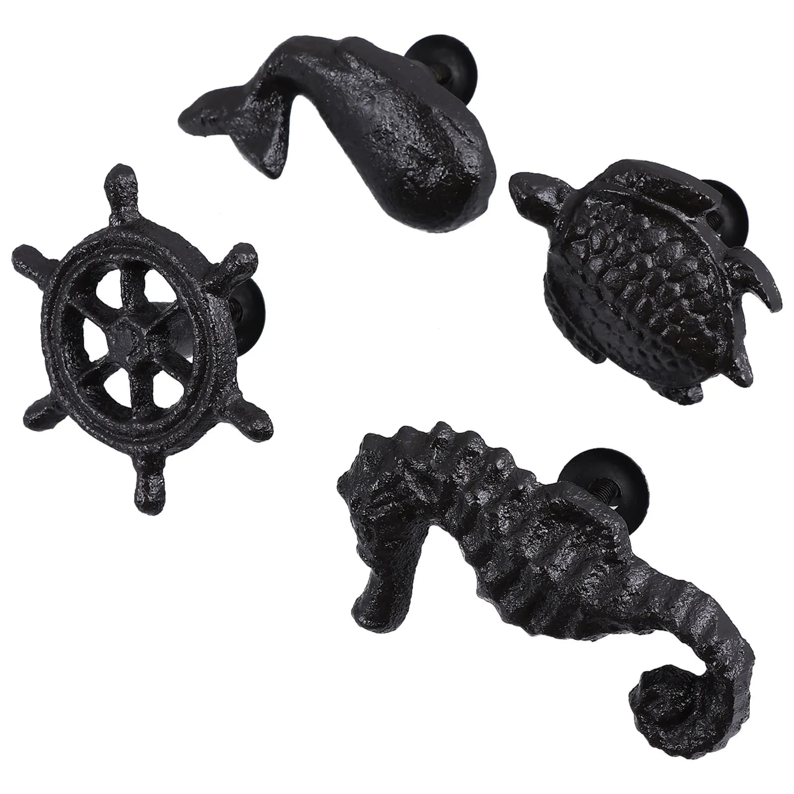 4 Pezzi Maniglie per Armadietti Stile Marino, Maniglie Decorative in Ferro Battuto per Cassetti e Guardaroba, Accessori per Mobili Nautici