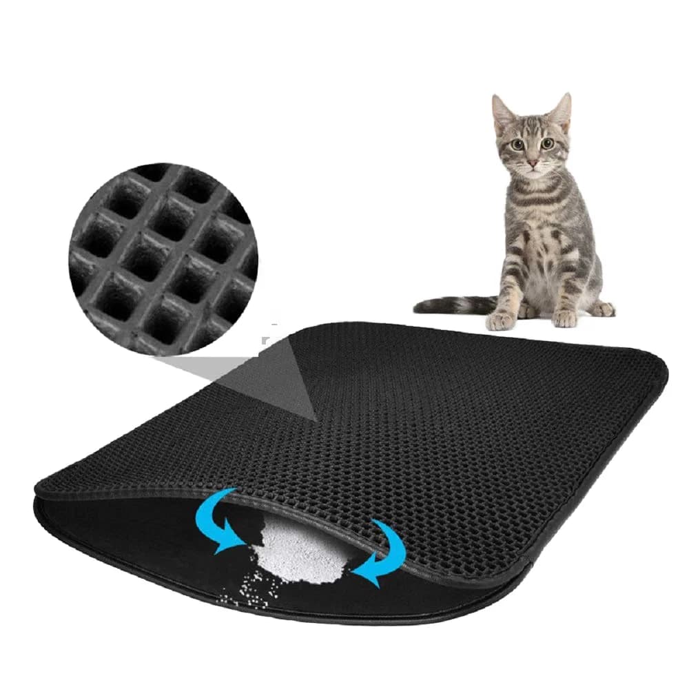 Durable Double Layer EVA Silicone Cat Litter Mat Large Size High Quality Pet Sand Box Mat Modern Design Summer Solid Cartoon