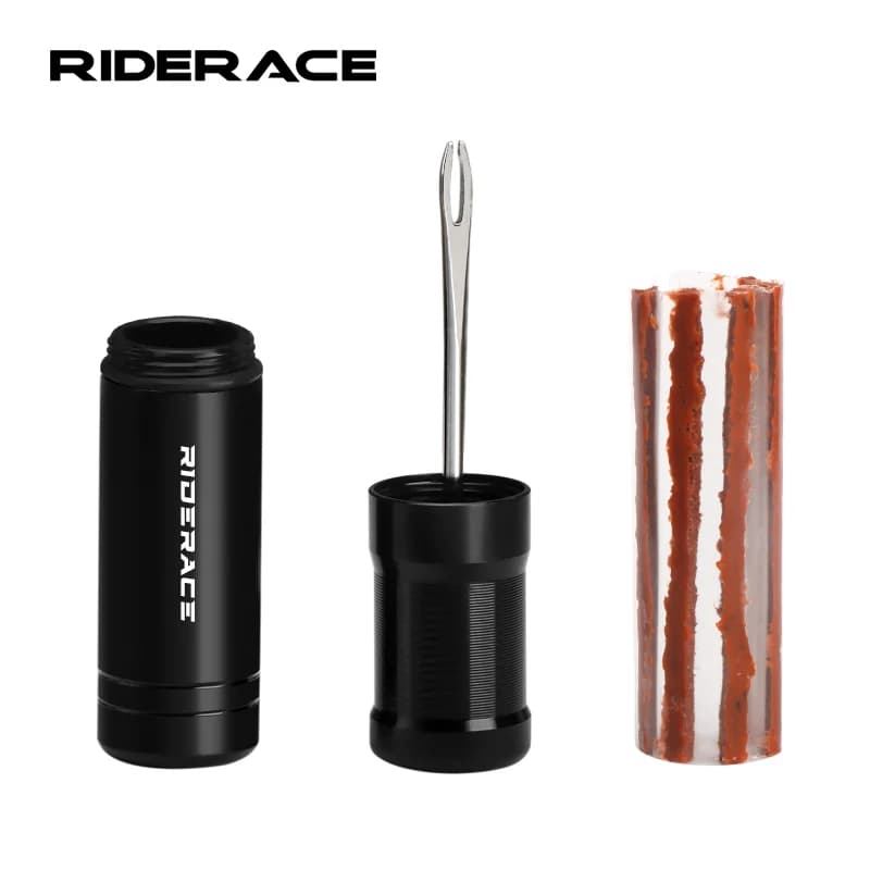 RIDERACE Kit di strumenti per la riparazione di pneumatici per biciclette Mountain Bike Tubeless Pneumatico Puntura Sigillante Set di punte a strisce di gomma MTB Ciclismo su strada