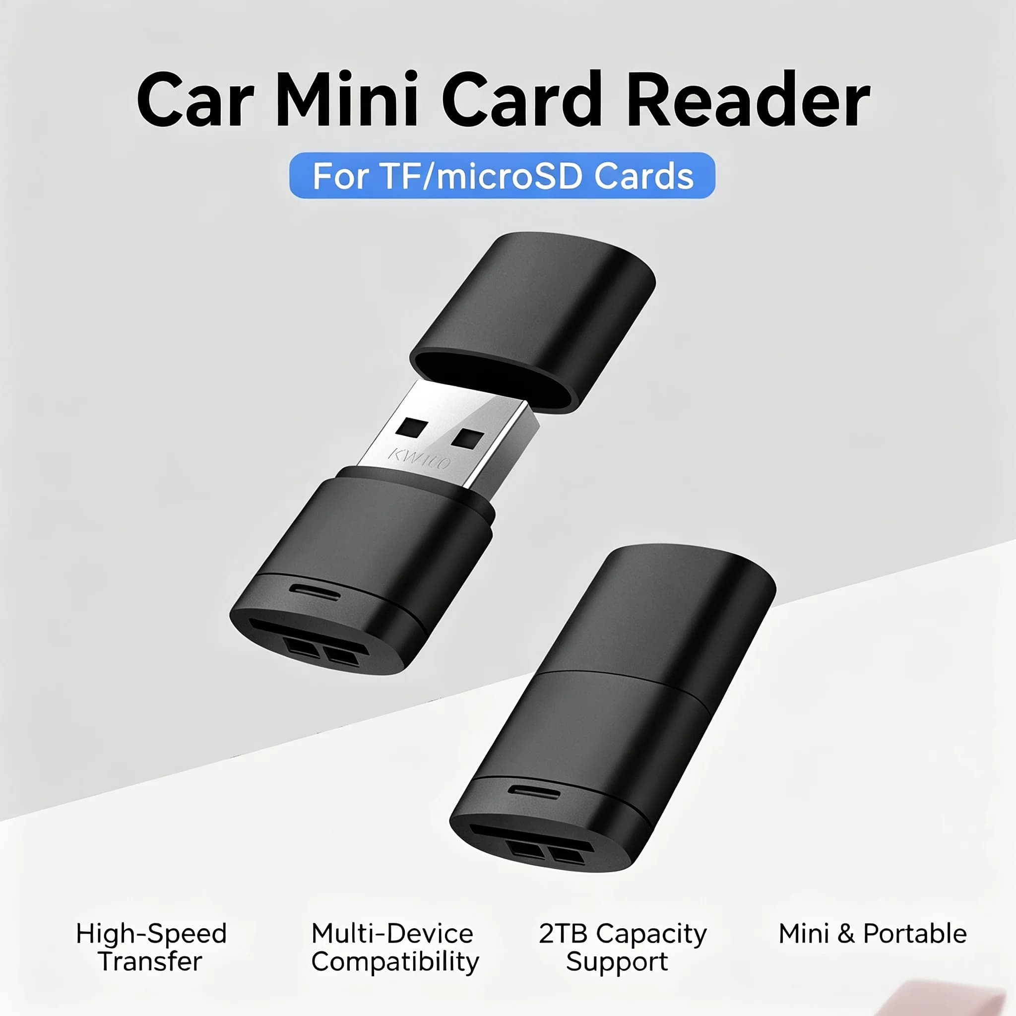 Mini USB2.0 Card Reader, usb2.0to TF Card Adapter, Memory Card Reader/Writer. Suitable for iPhone 15/16/17, Samsung Galaxy Serie