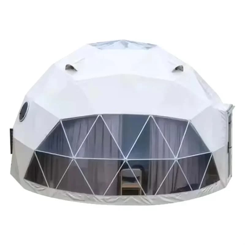Tenda a cupola in tela leggera Configurazione rapida Riparo Glamping per famiglie a due camere da letto per campeggio all'aperto