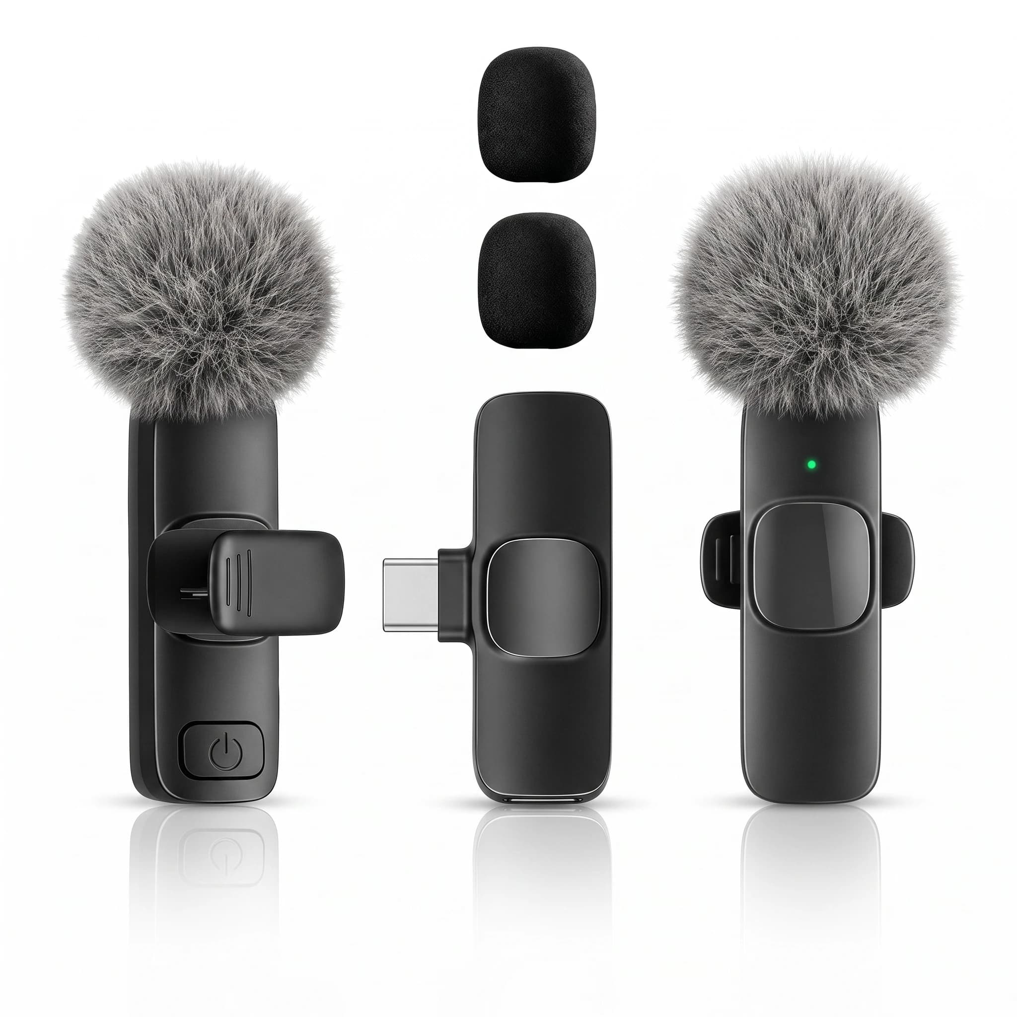 Professional Wireless Lapel Microphone, Plug and Play, Long Battery Life, Type-C Interface, Suitable for Smartphones, Computers