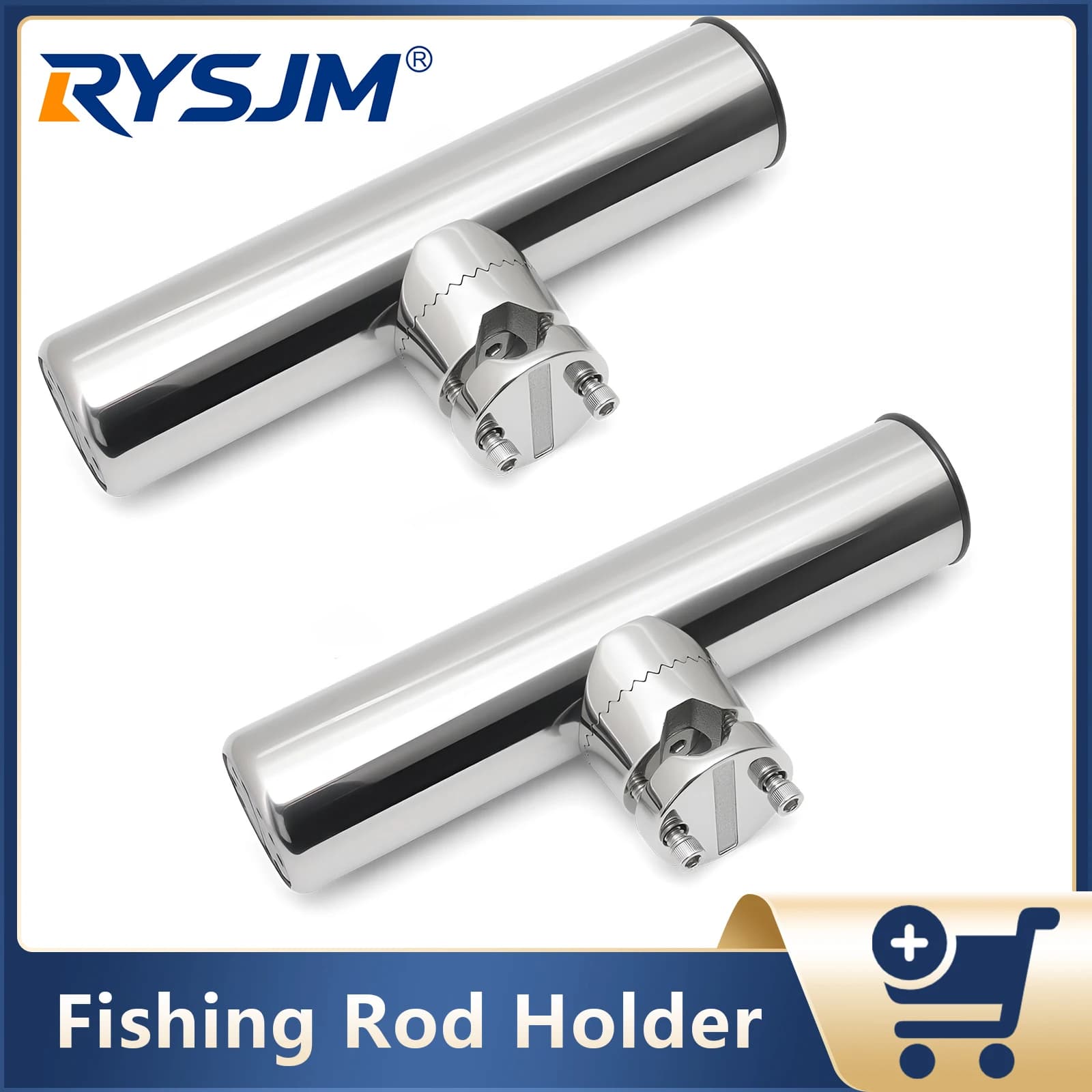 2PCS Marine Boat Fishing Rod Holder Clamp Side Mount Stainless Steel Fishing Bracket Holder Fishing Tool Boat Accessories