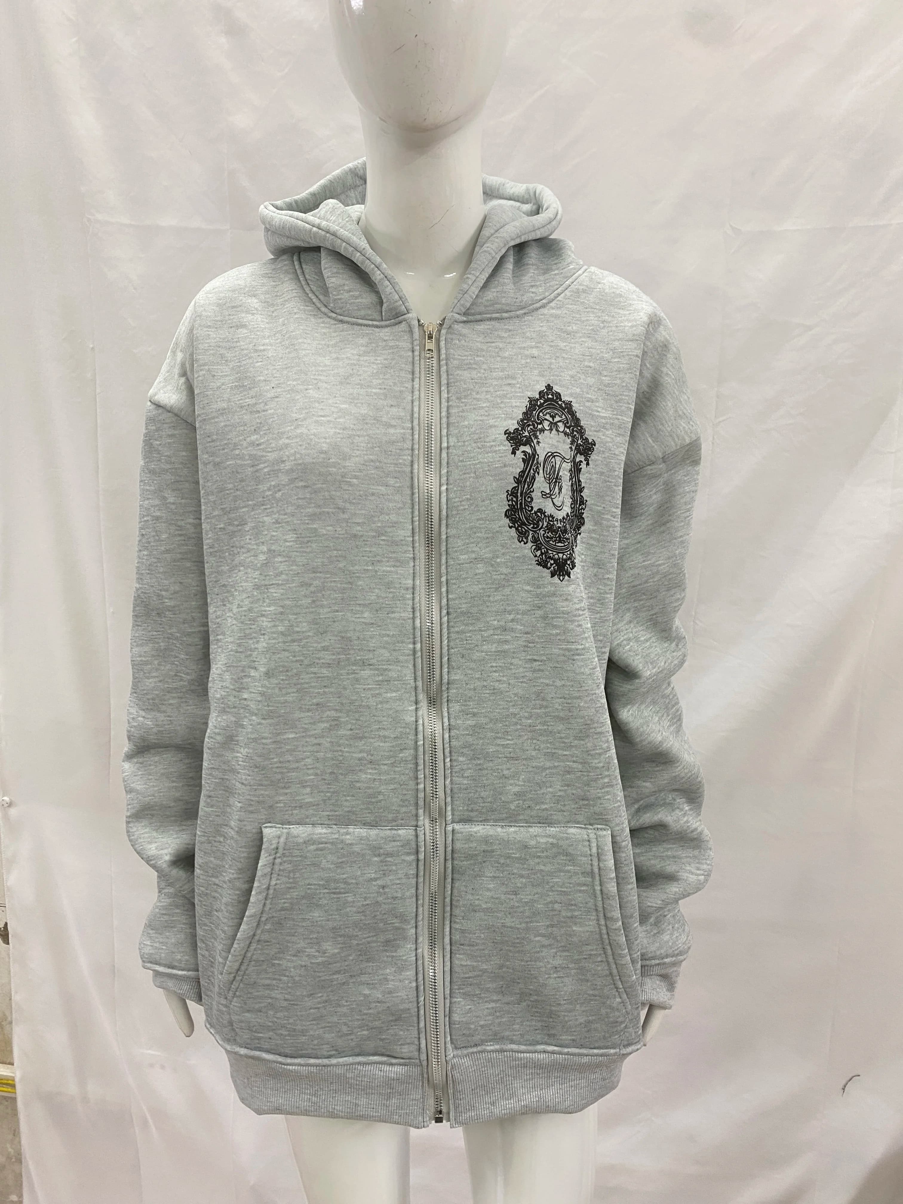 Sweatshirt cardigan spring and autumn Korean style trendy casual jacket simple and versatile cardigan trendy print