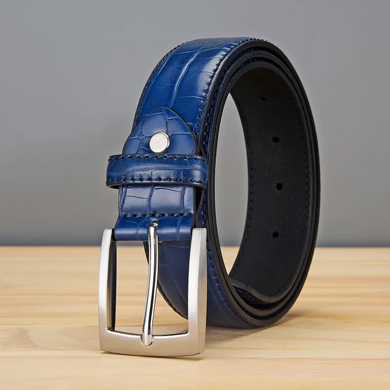 Cintura da uomo in finta alligatore, jeans di tendenza alla moda, invia al marito al primo scelta del padre