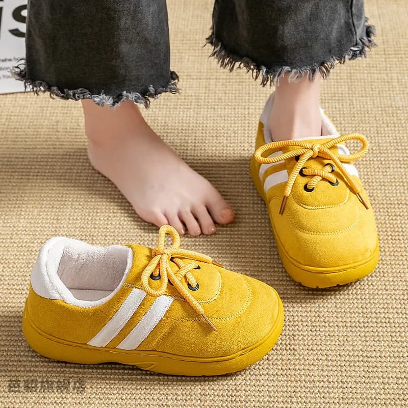 Pantofole da Donna in Cotone per Interni, Antiscivolo, Calde, con Suola in Gomma, Design Comodo e Casual per la Stagione Invernale