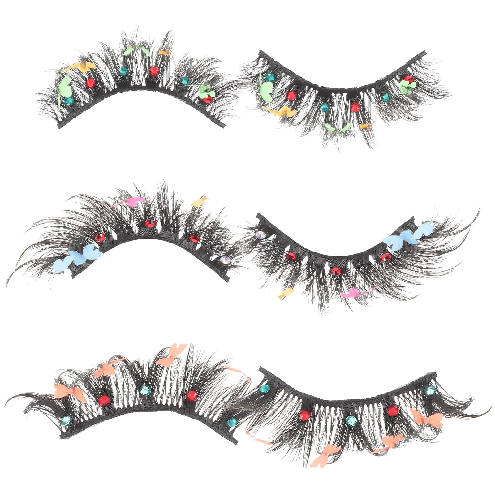3 pairs of individual fake eyelashes, light materials, soft and flexible, maintain well shape, makeup tools for everyday use, for women and girls