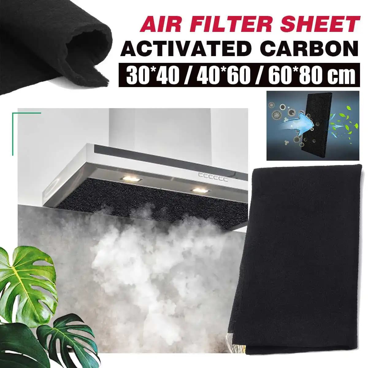 3 Dimensioni Spessore 3mm Tessuto per la casa Nero Condizionatore d'aria Carbone attivo HEPA Purificatori d'aria Accessori Purificatore Tessuto filtrante