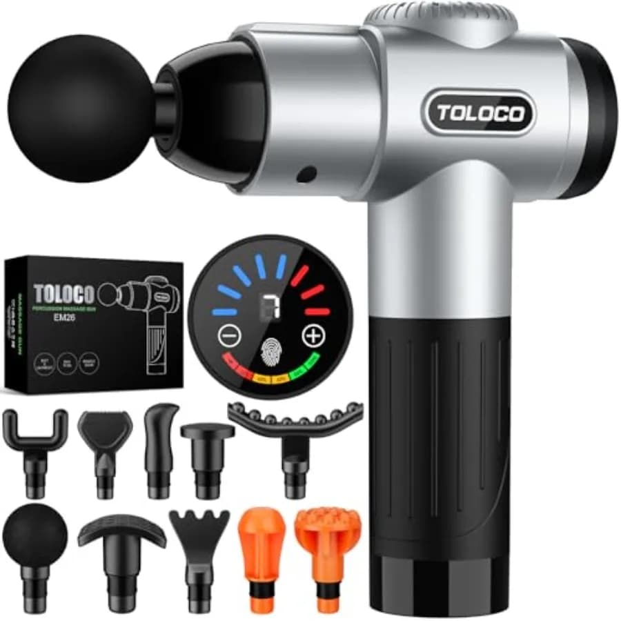 Deep Muscular Massage Gun for Athletes with 10 Massage Heads, Percussion Electric Massage Massage for Alleviating Every Kind of Pain