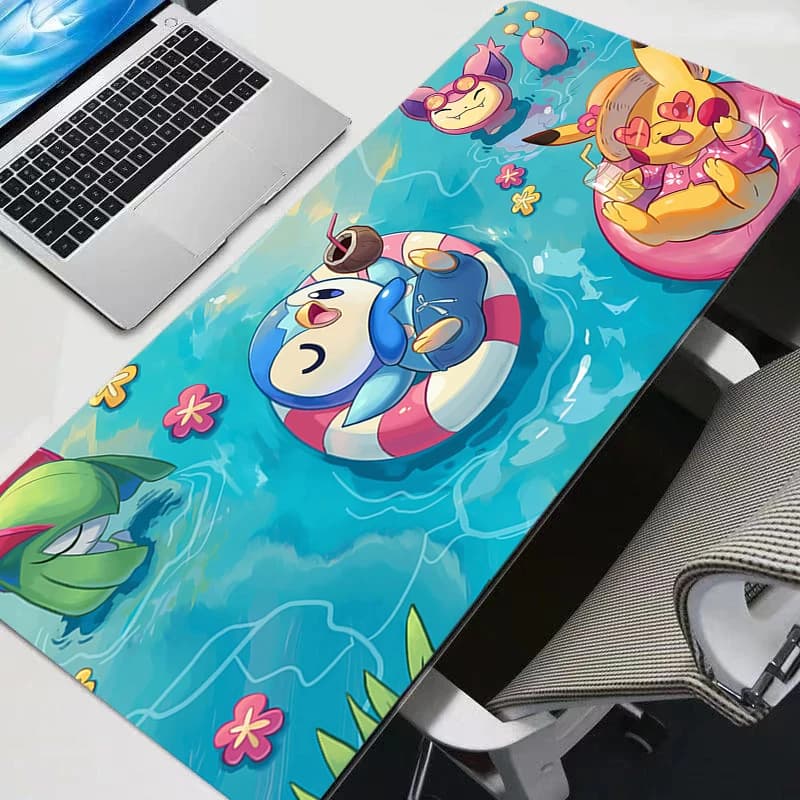 Durable Mouse Mat Anime Carpe Large PC Gamer Computer Mausepad Varmilo Gaming Pokemon Pikachu Accessories Desk Mat
