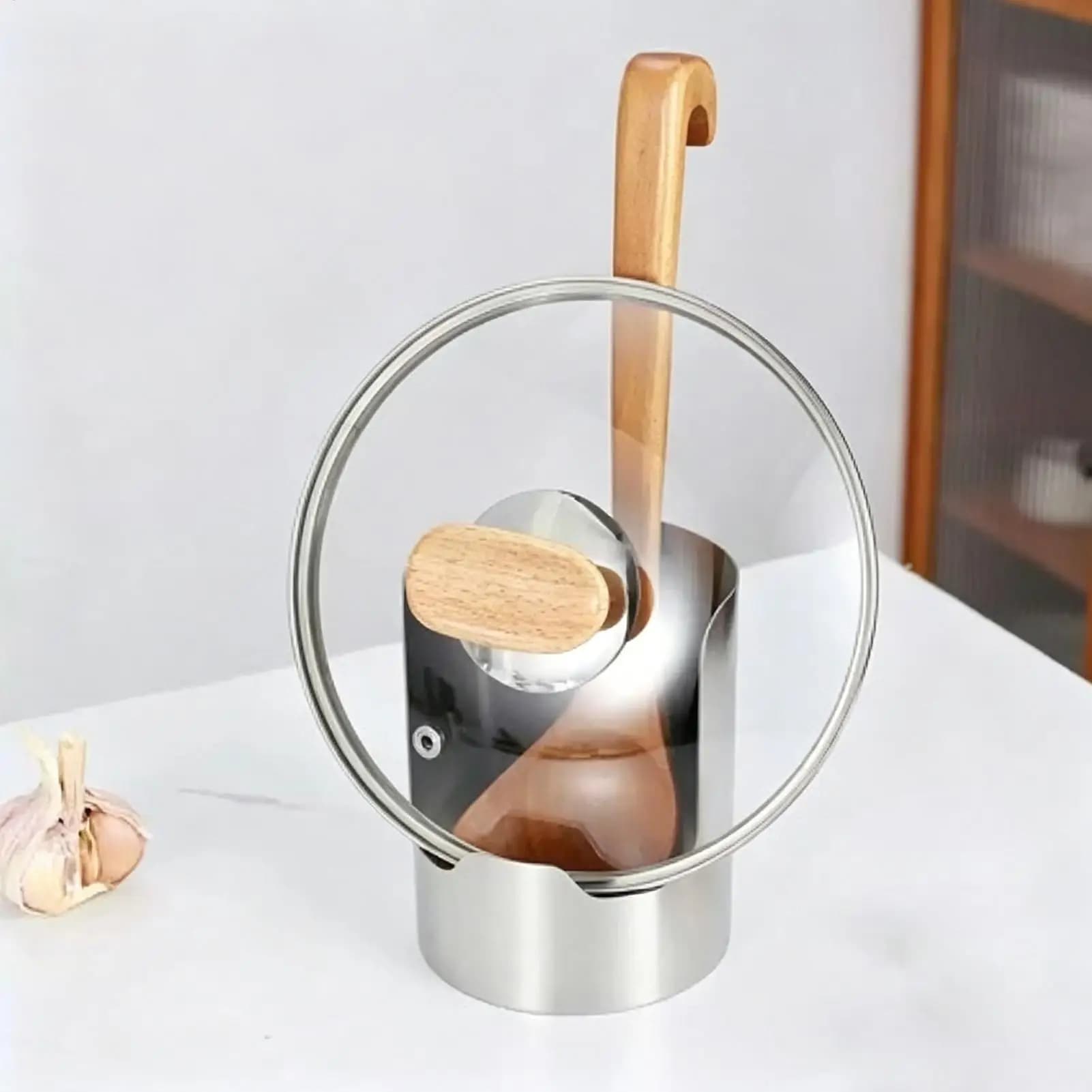 Stainless Steel Spoon Rest Upright Storage Holder for Cutting Board Spatula Chopsticks Fork Cooking Utensils Home Countertop
