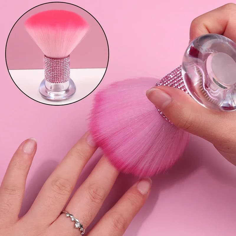 Pennello per Polvere Unghie a Fungo con Punta Diamantata - Strumento Multifunzionale per Nail Art, Fard in Polvere, Trucco e Pulizia