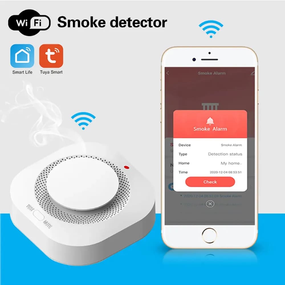 Tuya ZigBee WiFi Smart Smoke Detector Fire Alarm Sensor Home Security Fire Protection Home Security System For Smart Life AP