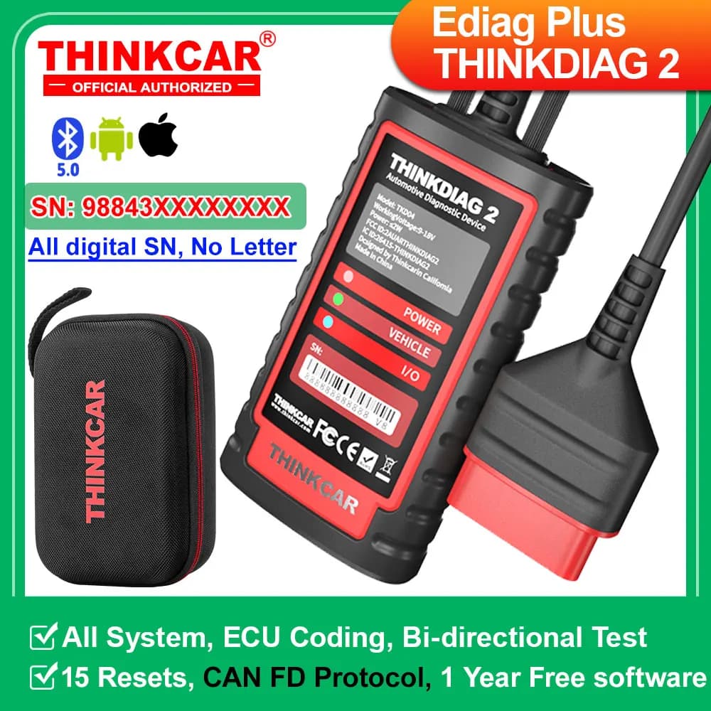KINGBOLEN Ediag Plus, THINKCAR THINKDIAG 2 CANFD ALL Sistema ECU Codifica Test attivo 16 Reset OBD2 Scanner Strumenti diagnostici per auto italiane 1 anno gratuito