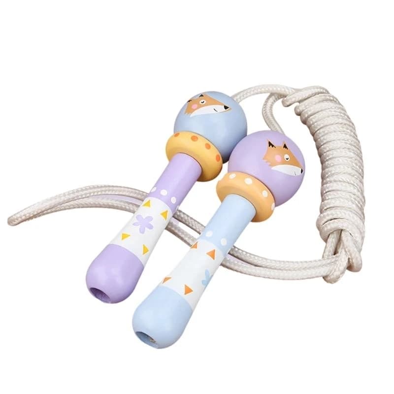 Jumping rope, nylon jump rope for kids with wooden handle. Adjusted Length Jump Rope