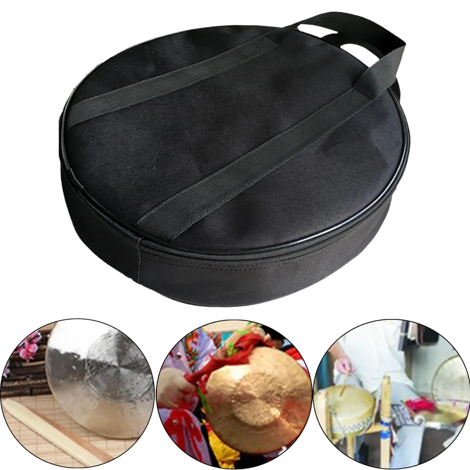 Borsa per tamburo muto da 12 pollici multifunzionale con cerniera Borsa per trasporto per tamburo muto Robusta accessori per percussioni portatili