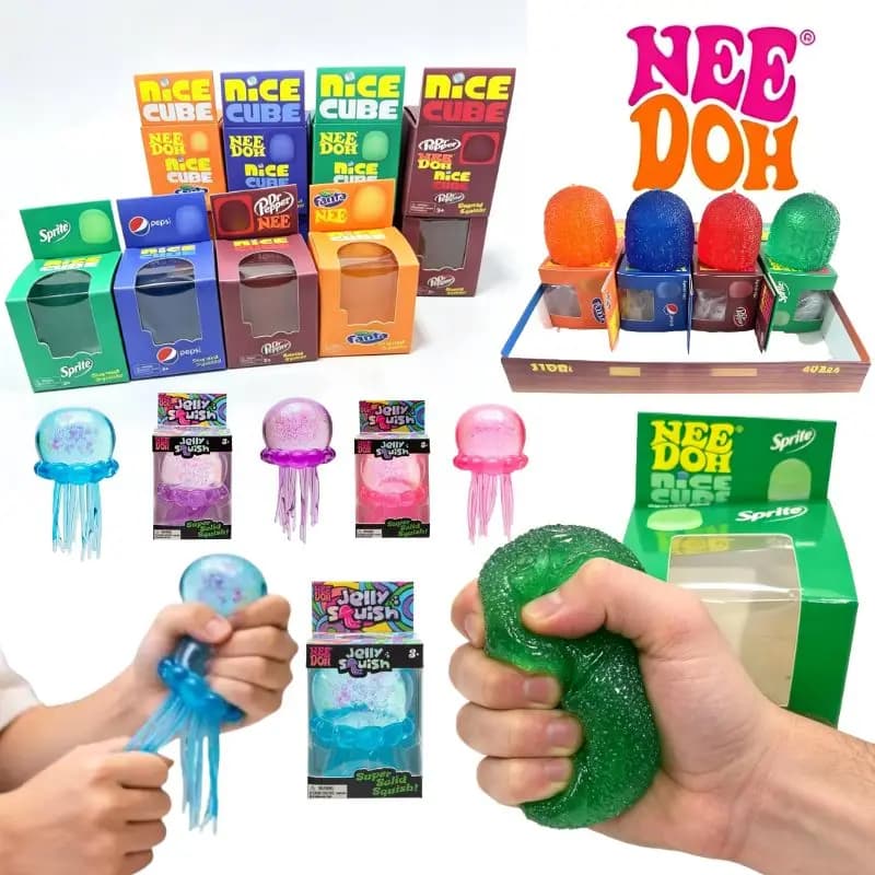Jellyfish & Candy Family Nee Doh Gumdrop Soft Squeeze Ball Squishy Sensory Fidget Toy Stress Relief Surprise Blind Box Present